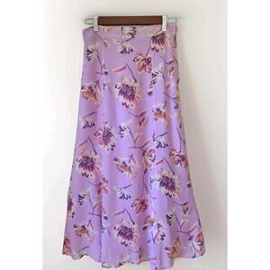 Sundance Josephine Midi Skirt floral Lavender Floral Sz XS Boho cottage corp